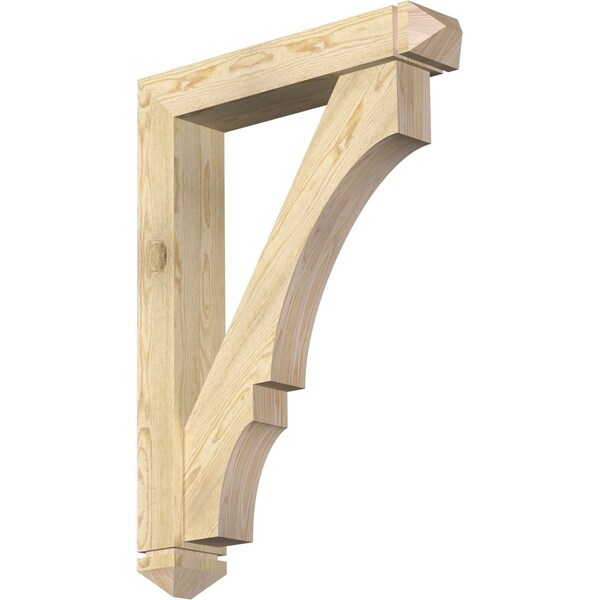 Ekena Millwork Balboa Arts and Crafts Rough Sawn Bracket w/ Offset Brace, Douglas Fir, 6"W x 30"D x 42"H BKT0604X30X42BOA03RDF - main
